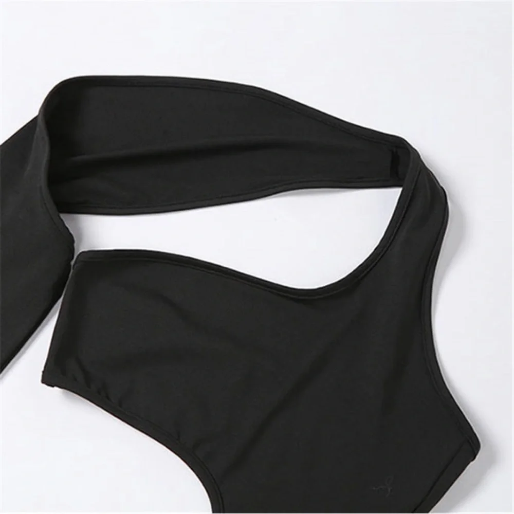 Asymmetrical Bodycon Romper - Picture 5 of 7